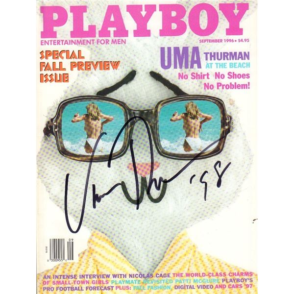 Uma Thurman signed Playboy magazine