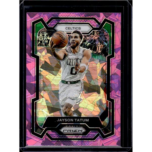 Jayson Tatum Pink Cracked Ice Prizm 2023-24 Panini Prizm #2