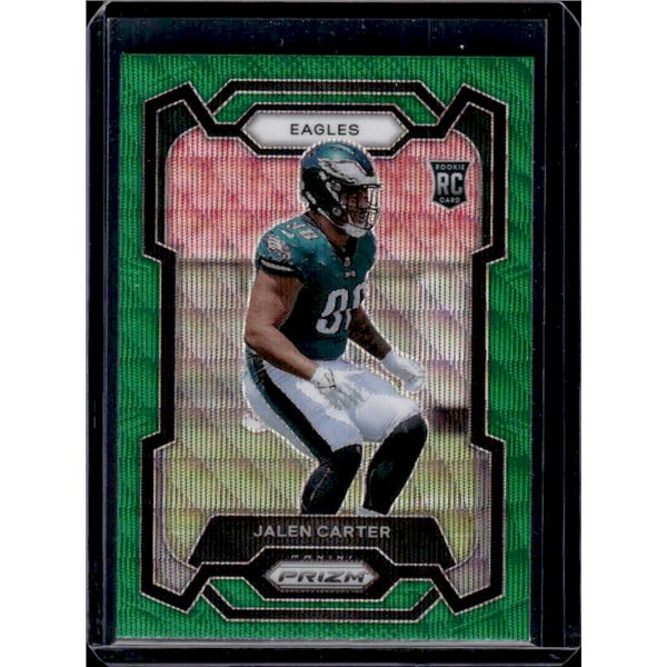 Jalen Carter Green Wave Prizm Rookie Card 2023 Panini Prizm #381