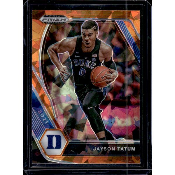 Jayson Tatum Orange Cracked Ice Prizm 2021 Panini Prizm Draft Picks #61