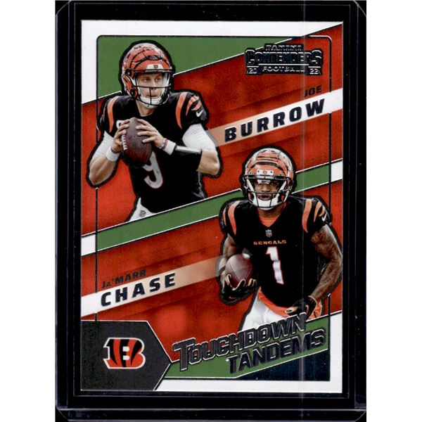 Joe Burrow/Ja'Marr Chase Touchdown Tandems 2022 Panini Contenders #TDT-CIN