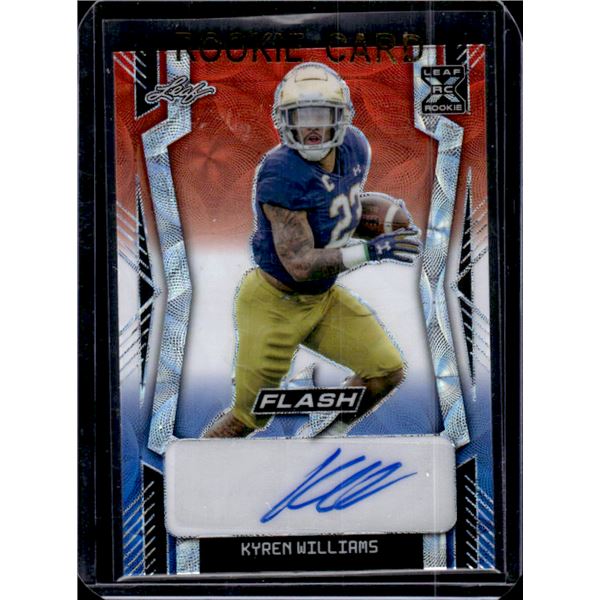 Kyren Williams Rookie Auto Red White Blue Kaleidoscope 2/5!! 2022 Leaf Flash #BA-KW2