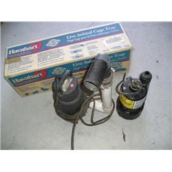 Two pumps and squirrel trap.