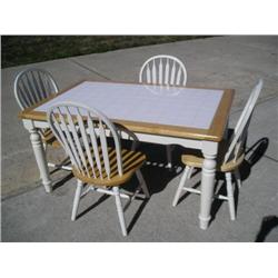 Tile top breakfast table w/four chairs