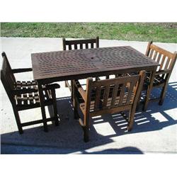 Teak Patio Table w/4 arm chairs