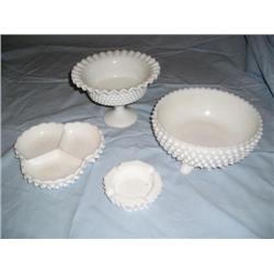Hobnail white milk glass
