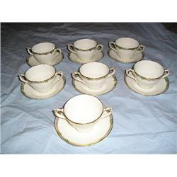 Coalport Cream Soup Cups w/Saucers