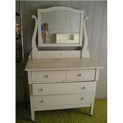 White solid wood dresser