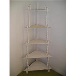 White corner spool shelf
