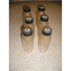 6 old glass baby bottles