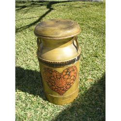 old metal milk can