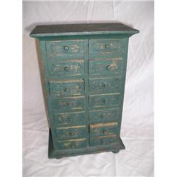 Small blue wood spice drawer/box