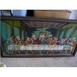 Framed Needlepoint Lords Supper