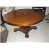 Image 1 : Round tiger oak dining table