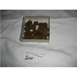 Box of wheat pennies