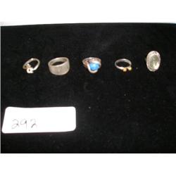 5 Sterling rings