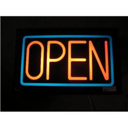 Lighted OPEN sign