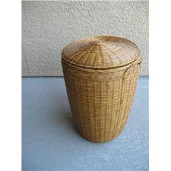 Natural wicker woven basket