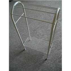 White metal towel rack