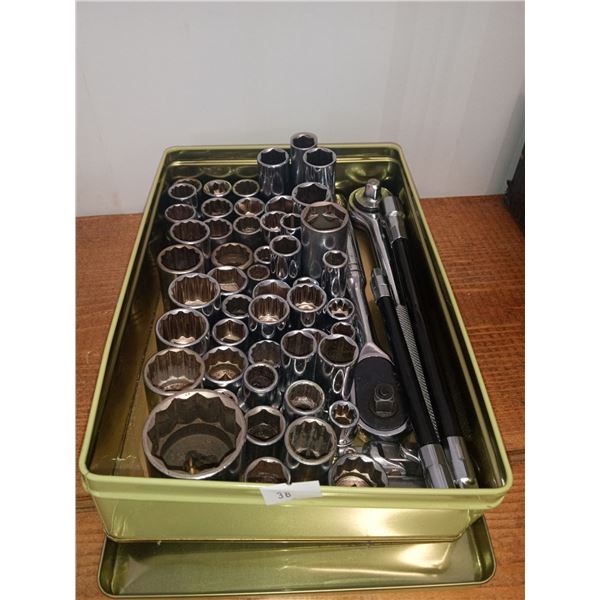 Assortment Of Sockets With Wrenches