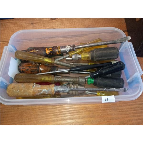 Assortment Of Screw Drivers And Sockets
