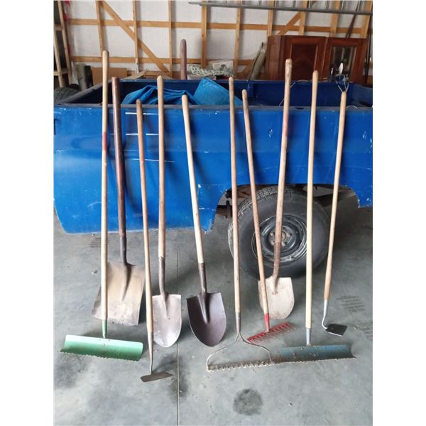 Assortment Of Shovels And Rakes