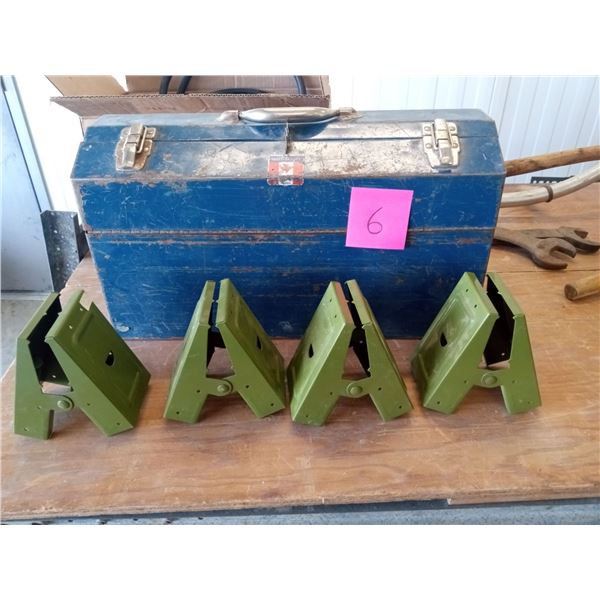 Metal Tools Box And Trays With Set Of Clips