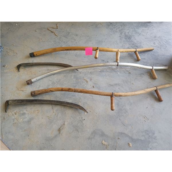 Set Of Disassembled Antique Scythes