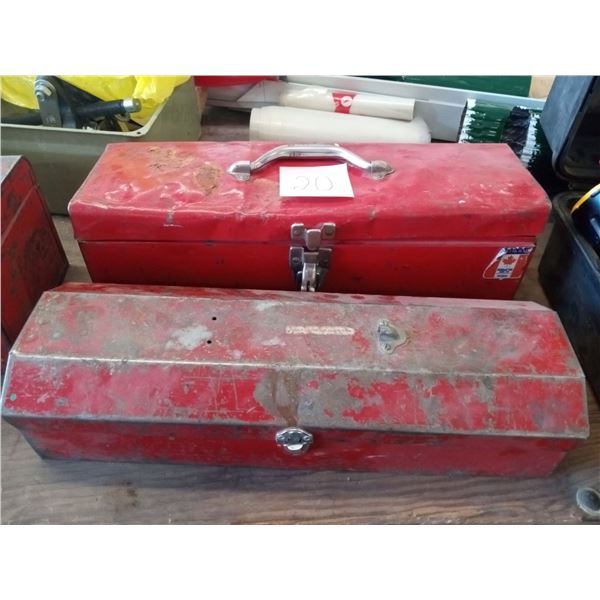 Red Metal Tool Boxes and Contents