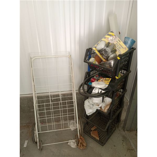 Grocery Stroller and Stonace Bin With Contents