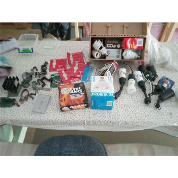 Assortment Of Pig Tails, Light Bulbs And Clamps