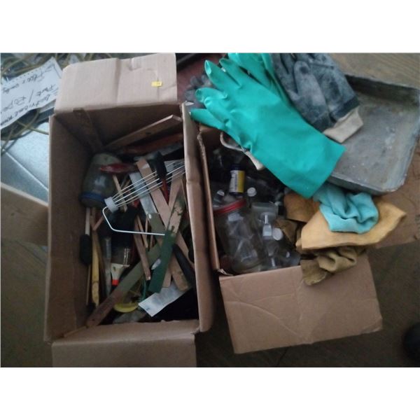 Assorted Painting Supplies And Huge Collection Of Mini-Bottles