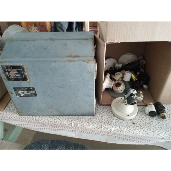 Electrical Panel Box And Assorted Light Fixtures