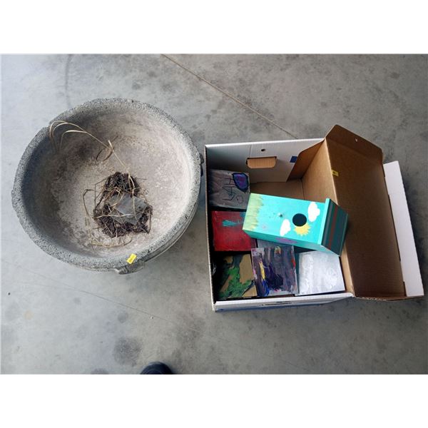 Bird Bath Cement & Bird House Collection