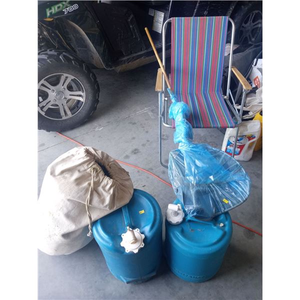 Camping Supplies - Water Jugs Sleeping Bag Chair