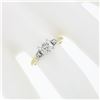 Image 3 : Vintage 14k TT Gold Illusion Prong Round Diamond Three 3 Stone Engagement Ring