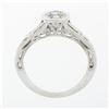 Image 8 : Parade 18k White Gold Bezel Set .87 ctw Diamond Solitaire Milgrain Open Work Rin