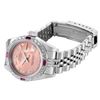 Image 4 : Rolex Ladies Quickset Sapphire Stainless Steel Salmon Roman Dial 18K Gold And Ru