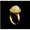 Image 4 : 2.48 ctw Opal and Diamond Ring - 14KT Yellow Gold