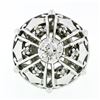 Image 4 : Vintage 14k White Gold 0.39 ctw Old Diamond Round Puffed Dome Bombe Platter Ring
