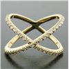 Image 6 : NEW 14k Yellow Gold 0.50 ctw Round Brilliant Diamond Simple X Ex Cross Band Ring