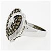 Image 6 : 10k White Gold 3.10 ctw Brown and White Diamond Leaf Heart Cluster Ring