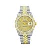 Image 2 : Rolex Mens 36MM 2Tone Yellow Gold And Steel 18K Gold Pyramid Diamond Bezel Datej