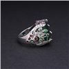 Image 3 : 18k White Gold Emerald & Multistone Cocktail Ring by Victor Loo