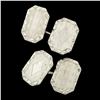 Image 2 : Antique Art Deco 14k White Gold Hand Etched & Engraved Rectangular Cufflinks