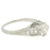 Image 6 : Antique Art Deco Platinum 1.30 ctw GIA Diamond Etched Filigree Engagement Ring
