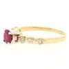 Image 3 : 14k Yellow & White Gold 0.95 ctw Round Ruby Solitaire & Diamond Engagement Ring