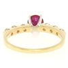 Image 4 : 14k Yellow & White Gold 0.95 ctw Round Ruby Solitaire & Diamond Engagement Ring