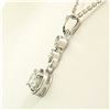 Image 4 : NEW 14k White Gold 16" 0.67 ctw 3 Round Brilliant Diamond Dangle Pendant Necklac
