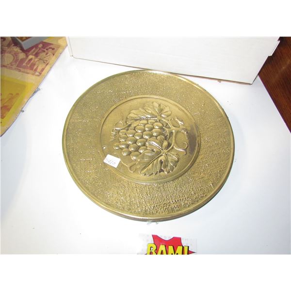 Round Brass Plate - Fruits